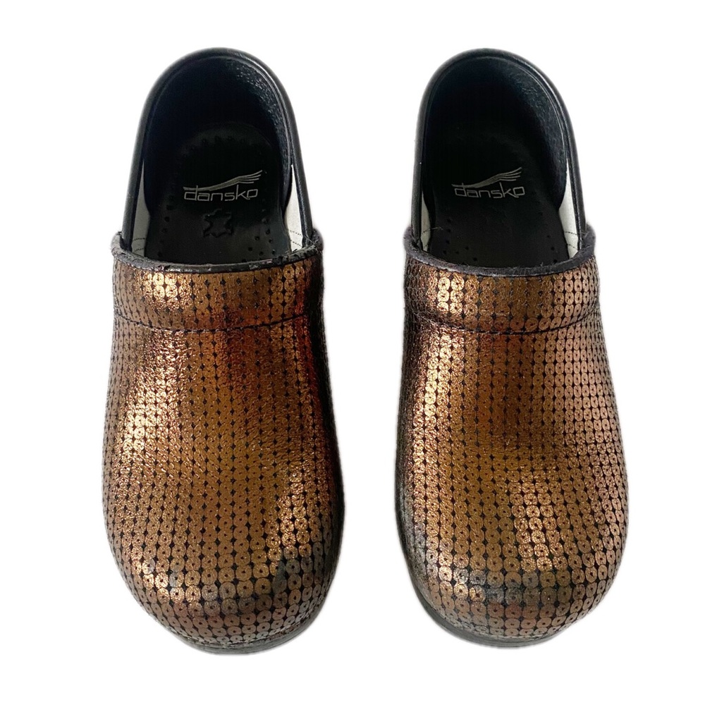Dansko Gold Metallic Comfort Clog Shoes